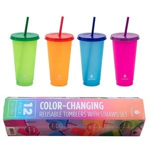 Manna Color Changing Plastic Tumblers, Set of 12